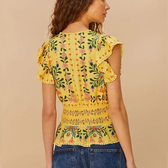 FARM Rio Delicate Flowers Stripes Blouse - Picture 7 of 7